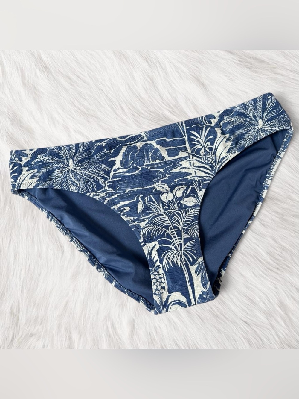 Roxy NWT Blue Tropical Print Swim Bikini Bottoms sz S